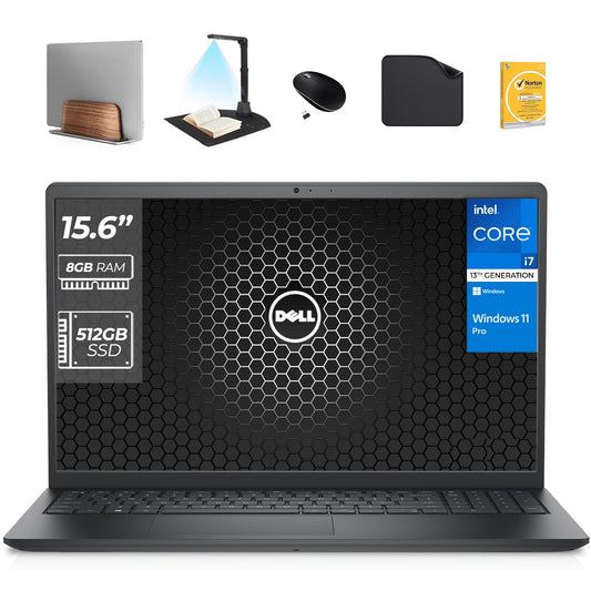 DELL Vostro 3520 Business Laptop, 13th Gen Intel i7-1355U, Windows 11 Pro (Free Bundle 1st Wave Laptop Stand + 1st Wave Document Scanner + Wireless Mouse + Mouse pad + Antivirus)