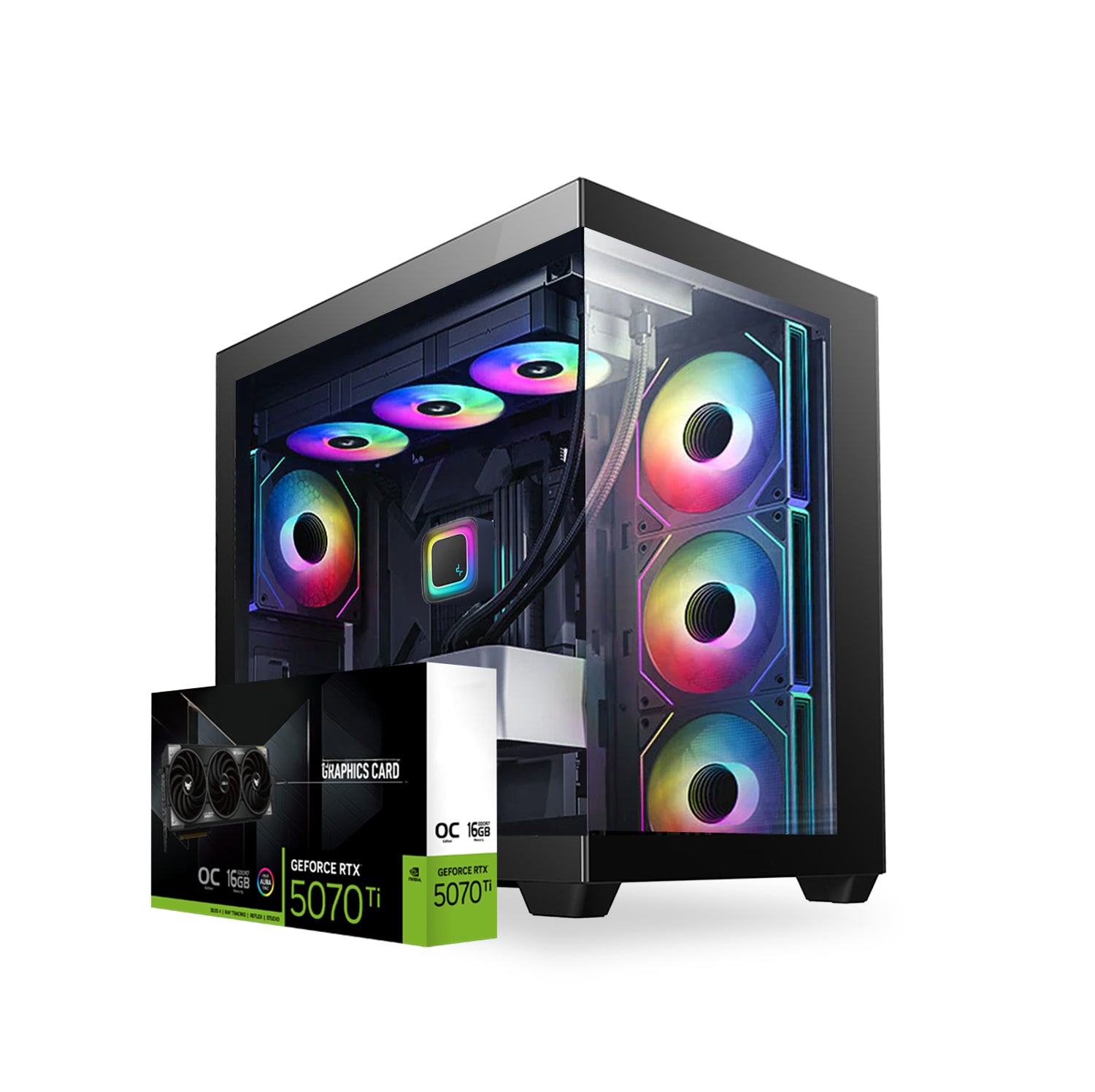 First Wave ZeroGravity Gaming PC – 13th Gen Intel i9-13900KF, 16GB RTX 5070Ti Graphics, DDR5 RGB RAM, 1TB NVMe SSD, WiFi, ARGB Liquid Cooling, Win11 Pro, 2Y Warranty