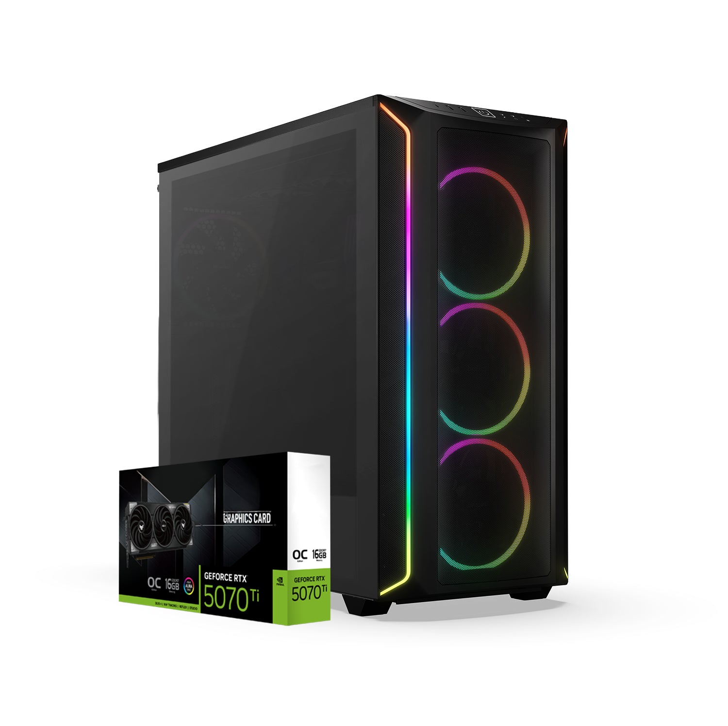 First Wave DataForge Workstation PC – Machine Learning Edition – AMD Ryzen 9 9900X 12-Core, RTX 5080 16GB OC Graphics, DDR5 RAM, 2TB SSD(1TB NVMe SSD+1TB SATA), WiFi, Win11 Pro, 2Y Wty
