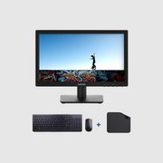 Lenovo 18.5" HD Monitor (D19-10) FREE Wired Keyboard + Mouse + Mousepad | Anti-glare, Slim Design, VGA Input