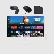 Samsung 27" Smart Business Monitor M5 M50D - Full HD Display, 27-Inch Screen, Sleek White Design - Includes C270 HD WebCam + Wireless Mouse + Mouse Pad (LS27DM501EMXUE)