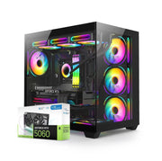 First Wave TempestX Gaming PC – Intel Core Ultra 5 - 245KF, 8GB RTX 5060 Graphics, DDR5 RGB RAM, 1TB NVMe SSD, WiFi, ARGB Cooling, Windows 11 Pro, 2Y Warranty, High-Performance Desktop