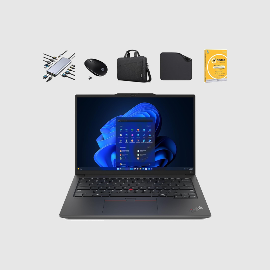 Lenovo Business Laptop E14 Gen 6 - FREE 12 in 1 HUB + Wireless Mouse + Laptop Bag + Antivirus + Mouse Pad | Intel Ultra 7-155H, 32GB RAM - 1TB SSD, Windows 11 Pro (Upgrade)
