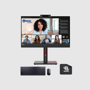 Lenovo 24" Conferencing Monitor ThinkVision FHD (T24MV-30) FREE Wired Keyboard + Mouse + Mousepad | USB Type-C, Anti-glare, HDMI Input, Low Blue Light, Smart Sensor