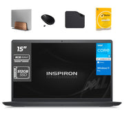 Dell Laptop Inspiron 3520, 12th Generation Intel i3-1215U, Win11 Pro, HD Webcam, 15.6 Display (Includes 1st Wave Laptop Stand + Wireless Mouse + Mouse pad + Antivirus) - 8GB RAM, 512GB SSD