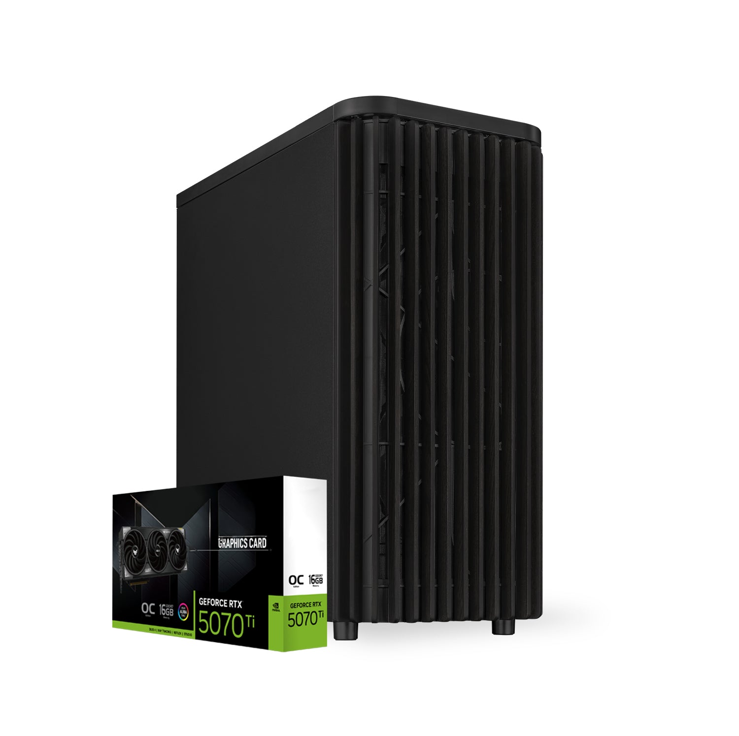 First Wave BroadcastX Workstation PC – Intel Core i9 14th Gen-14900K, RTX 5070 Ti GPU DDR5 RAM, 1TB NVMe + 1TB SATA SSD, WiFi, Wood Edition Tempered Glass Case