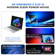 HP OmniBook X Flip 14-FM0013DX 2-in-1 Laptop – Intel Core Ultra 5-226V | 16GB RAM | 512GB SSD front view | Buy in UAE