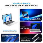 HP 15FD-0154WM Laptop – Intel Core Ultra 5 Processor | 8GB RAM | 512GB SSD front view | Buy in UAE