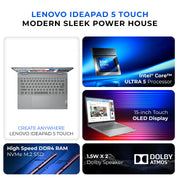 Lenovo IdeaPad 5 2-in-1 Laptop – Intel Core Ultra 5 | 16GB RAM | 512GB SSD front view | Buy in UAE