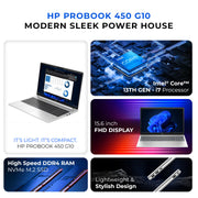 HP ProBook 450 G10 Business Laptop – Intel Core i7-1355U | 16GB RAM | 512GB SSD front view | Buy in UAE