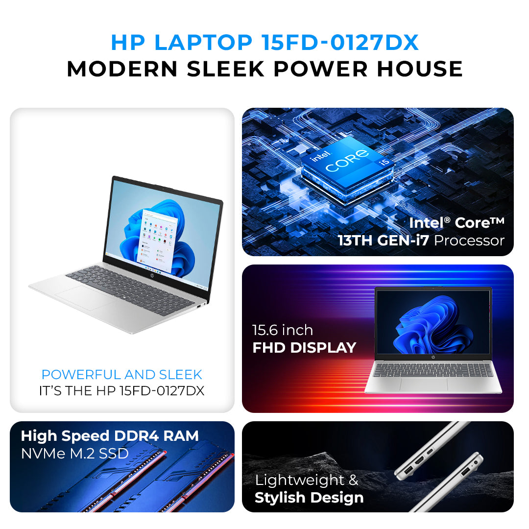 HP Laptop – Intel Core i7-1355U | 16GB RAM | 512GB SSD | 15.6" FHD Touchscreen | Backlit Keyboard | Windows 11 Pro | Natural Silver | Free First Wave Workspace Bundle (Signature Mat + Headset Stand + SlimGuard) Model : 15FD-0127DX