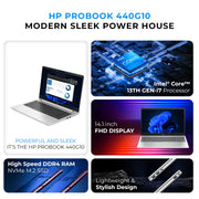 HP ProBook 440 G10 Business Laptop – Intel Core i7-1355U | 8GB RAM | 512GB SSD front view | Buy in UAE