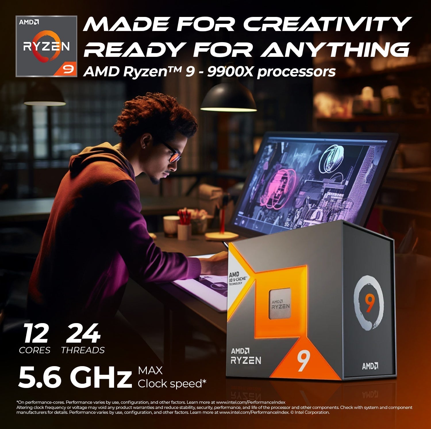 First Wave EchelonX-9 Workstation PC – Rendering Edition – AMD Ryzen 9-9900X, RTX 5070 Ti 16GB Graphics, DDR5 RAM, 2TB SSD (1TB NVMe SSD+1TB SATA), WiFi, Windows 11 Pro, 2Y Warranty