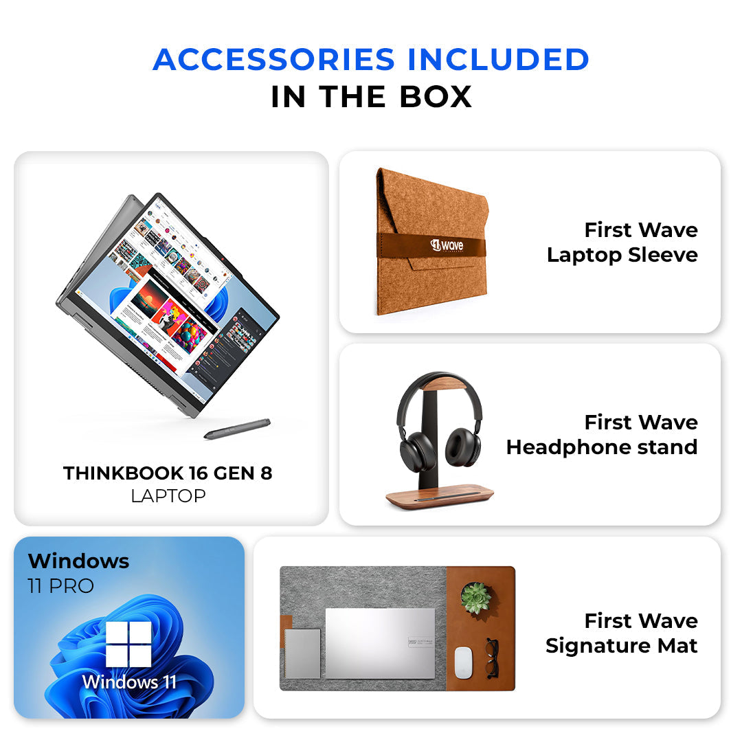 Lenovo ThinkBook 16 G8 Business Laptop – Intel Core 5 | 8GB RAM | 512GB SSD | 16" WUXGA Display side view | Cyberterra