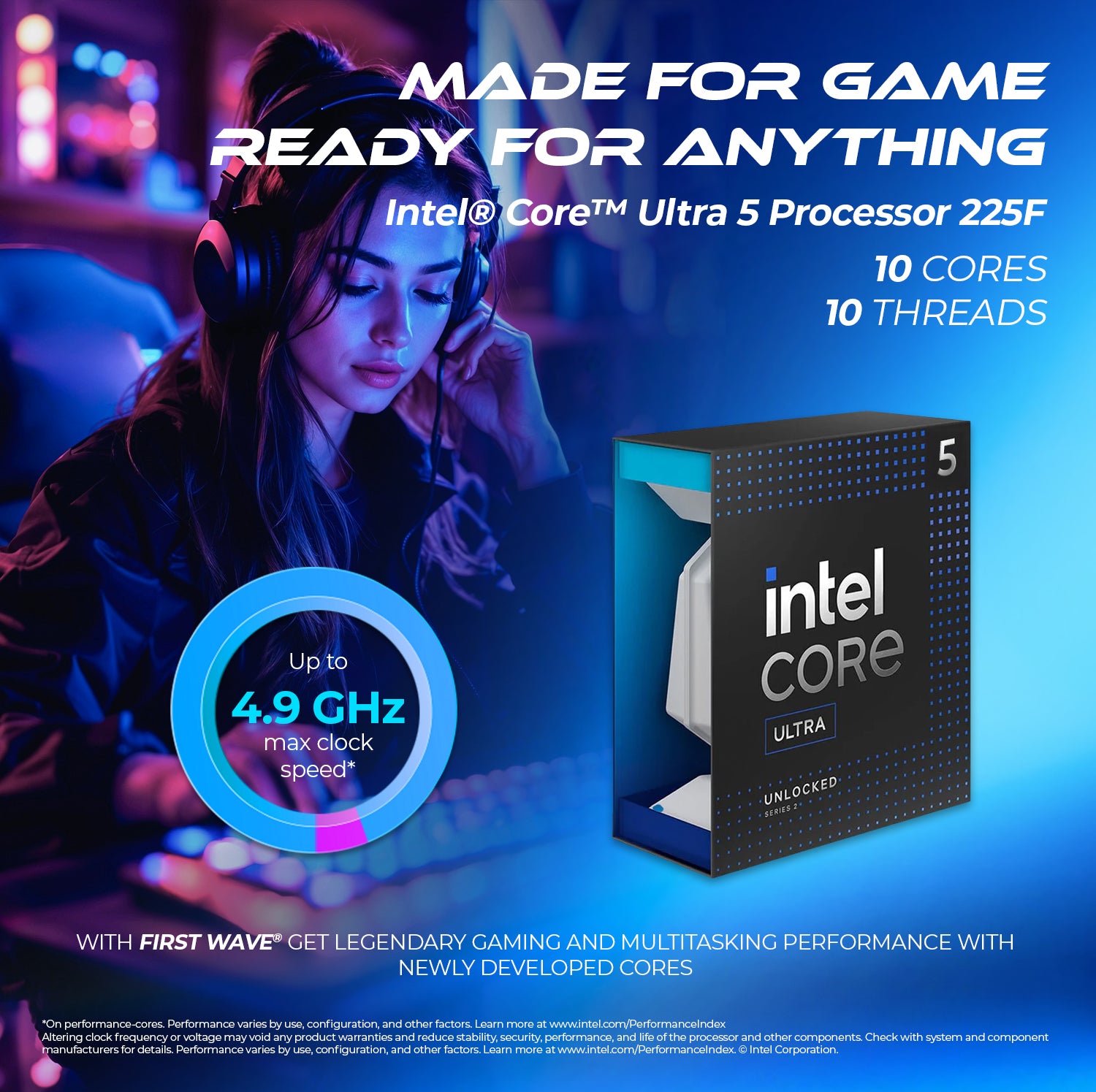 First Wave IronLeaf Gaming PC – Intel Core Ultra 5 225F, 8GB RTX 5050 Graphics, DDR5 RGB RAM, 2TB SSD (1TB NVMe + 1TB SATA), WiFi, ARGB Cooling, Windows 11 Pro, 2Y Warranty, High-Performance Desktop