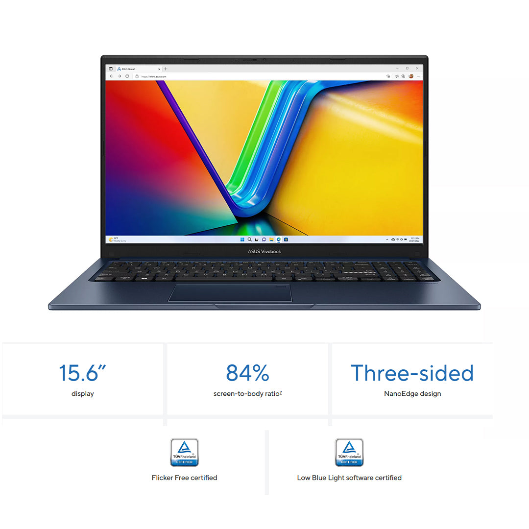 Asus Vivobook 15 X1504VA-Intel Core 7 16GB DDR 512GB SSD 15.6" FHD Screen Full Backlite keyboard, Quite Blue ASUS