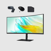 Samsung ViewFinity S65UC 34" Curved Business Monitor - 3440x1440 Resolution, LS34C650UAMXUE, Ultra-Wide Screen, Enhanced Productivity, Sleek Design - Includes HD WebCam + Wireless Mouse + Mouse Pad