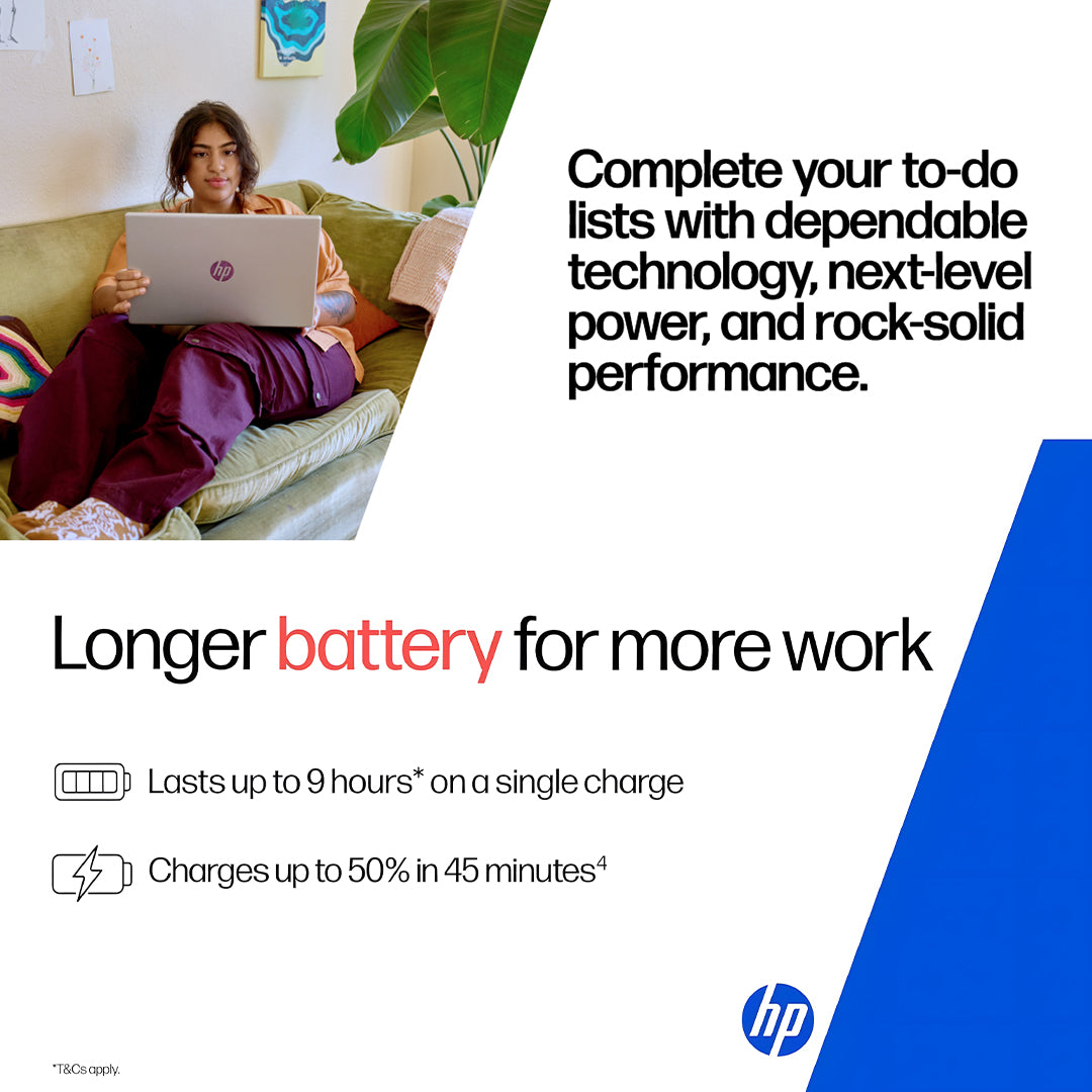 HP 15FD-0154WM Laptop – Intel Core Ultra 5 Processor | 8GB RAM | 512GB SSD | 15.6" FHD IPS Touchscreen | Backlit Keyboard | Windows 11 Pro | Silver | With combo First Wave Workspace Bundle (Signature Mat + Headset Stand + SlimGuard)