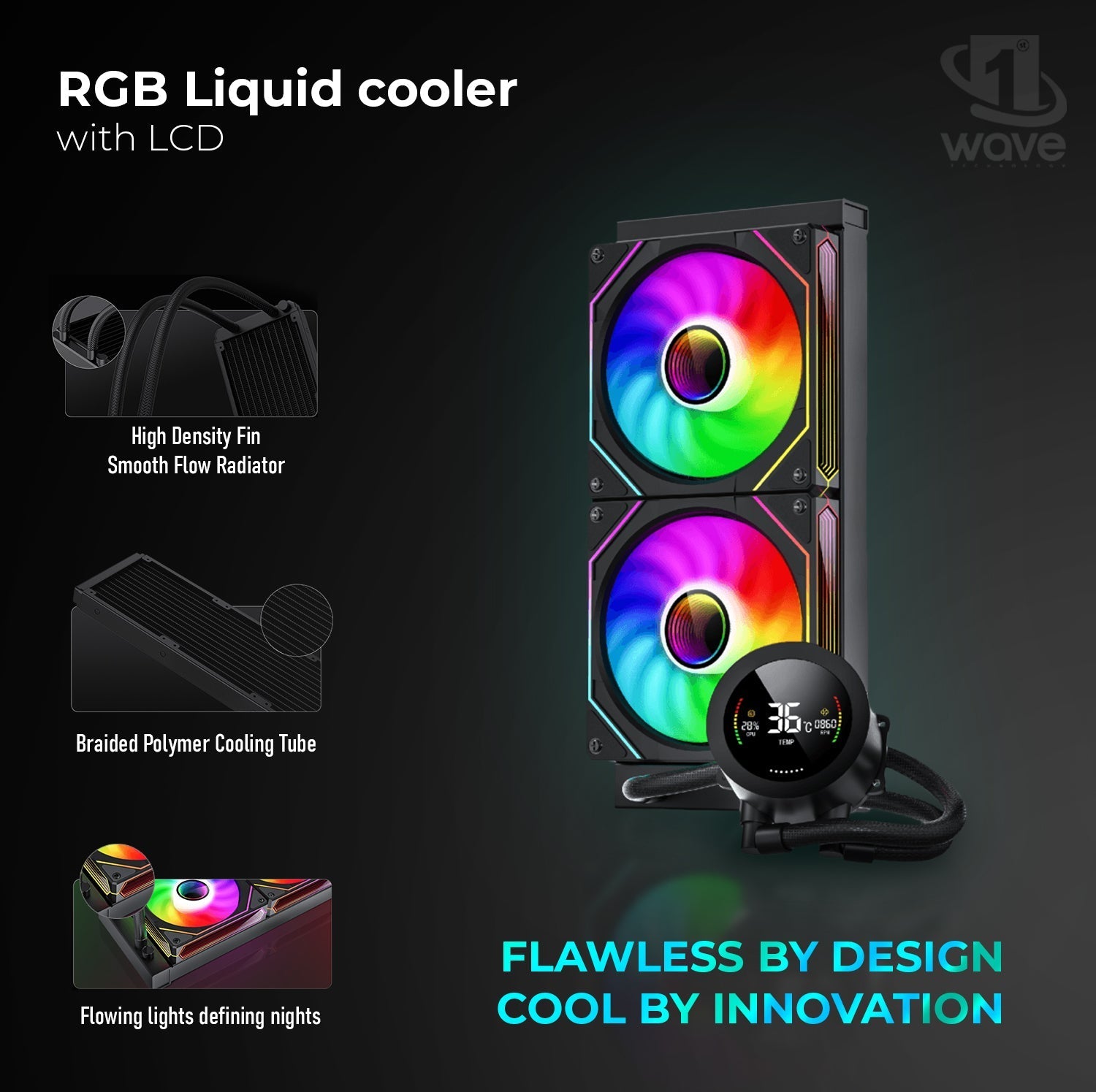 First Wave StormFangX Gaming PC – AMD Ryzen 7-9800X3D, RTX 5070 16GB Overclocked Graphics, DDR5 RGB RAM, 1TB NVMe SSD + 1TB SATA SSD, WiFi, ARGB Cooling, Windows 11 Pro, 2Y Warranty