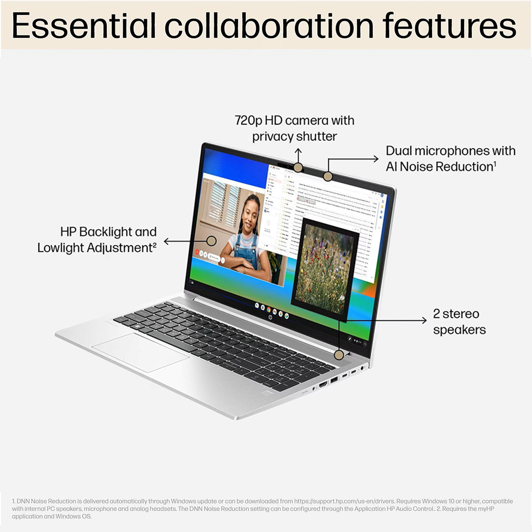 HP ProBook 450 G10 Business Laptop – Intel Core i7-1355U | 16GB RAM | 512GB SSD | 15.6" Full HD Display | Backlit Keyboard | Windows 11 | Silver | With First Wave Workspace Bundle (Signature Mat + Headset Stand + SlimGuard)