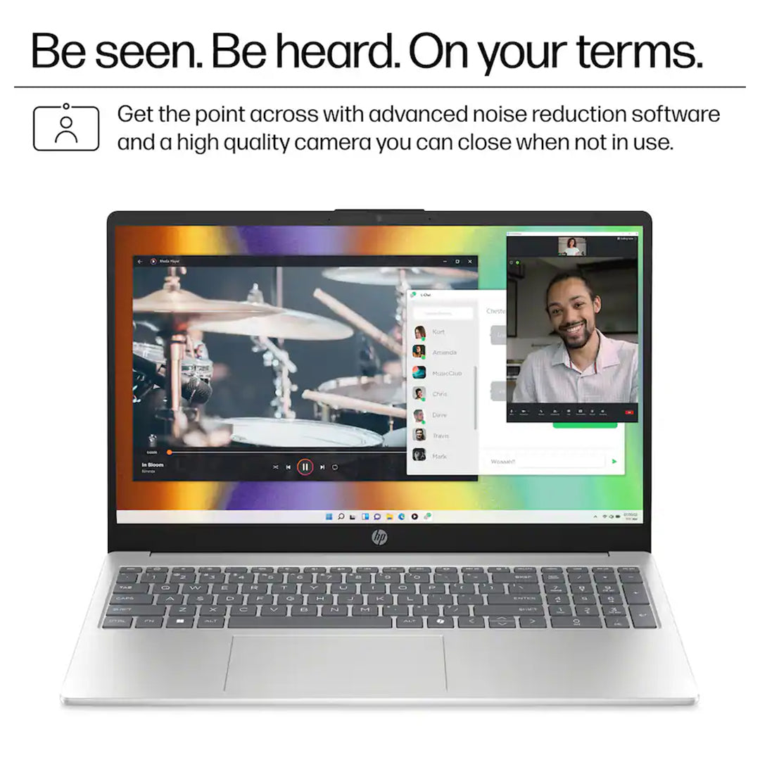 HP Laptop Core i7-1355u 13th Generation, 8GB RAM, 512GB SSD, 14" Full HD Display, Backlit Keyboard, Windows 11 Pro – Silver | Free First Wave Signature Mat, Headset Stand & SlimGuard Bundle