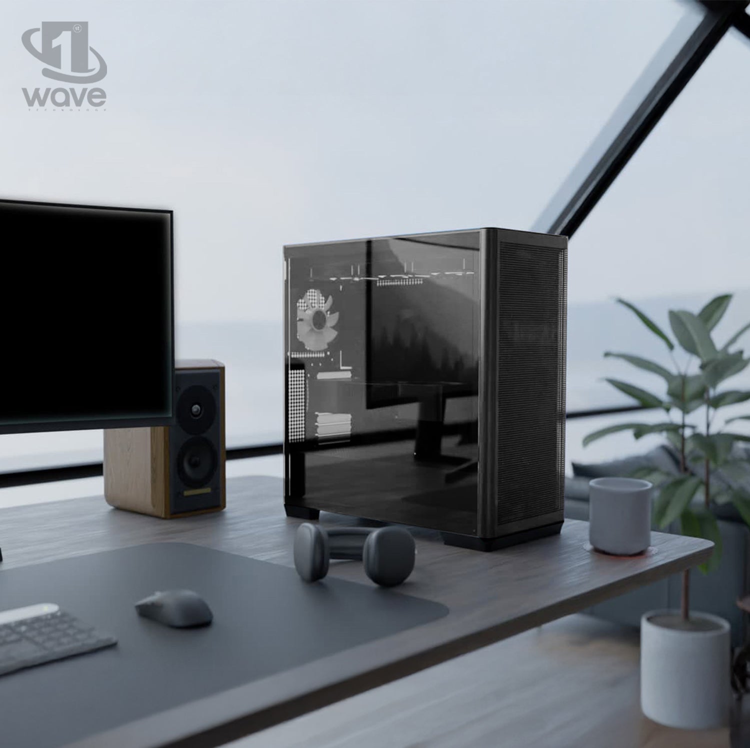 First Wave AxisOne Business Desktop PC – Ryzen 9 9900X | DDR5 RAM | 1TB NVMe + 1TB SATA SSD | WiFi | 750W Modular PSU | Win 11 Pro | Includes MS Office, Keyboard & Mouse, 3-Year Warranty