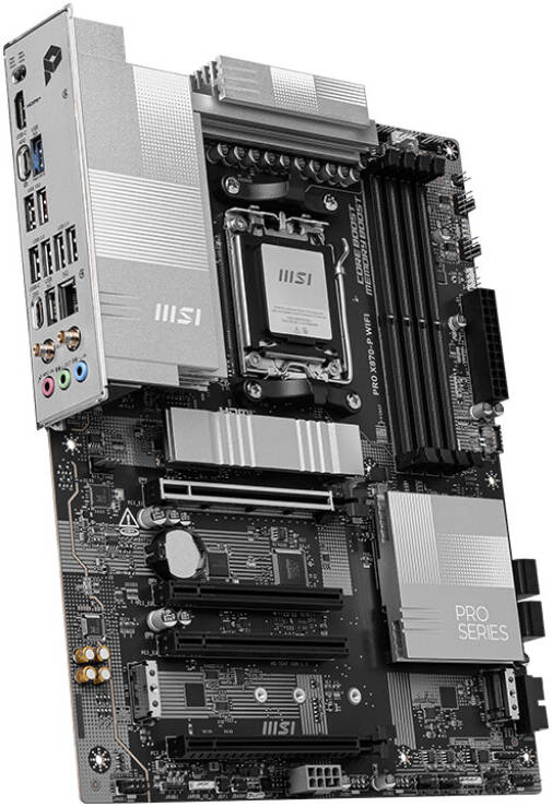MSI PRO X870-P WIFI Motherboard – AMD X870 Chipset, Supports Ryzen 9000/7000 Series, DDR5, PCIe 5.0, Wi-Fi 7, 2.5G LAN, USB 4.0, Lightning Gen 5 M.2, Extended Heatsink, EZ Debug LED, M.2 Shield Frozr – High-Performance Professional AM5 Motherboard