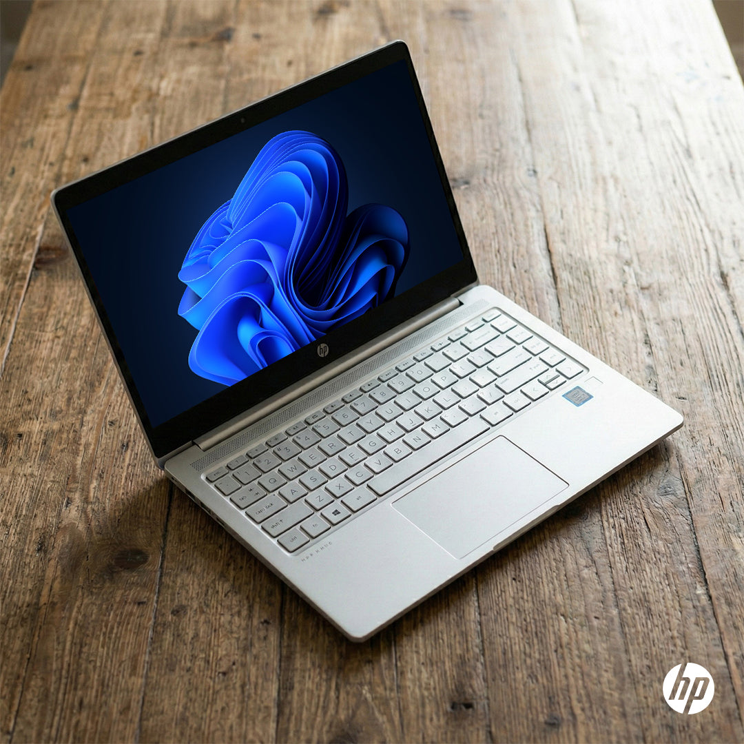 HP Laptop Core i7-1355u 13th Generation, 8GB RAM, 512GB SSD, 14" Full HD Display, Backlit Keyboard, Windows 11 Pro – Silver | Free First Wave Signature Mat, Headset Stand & SlimGuard Bundle