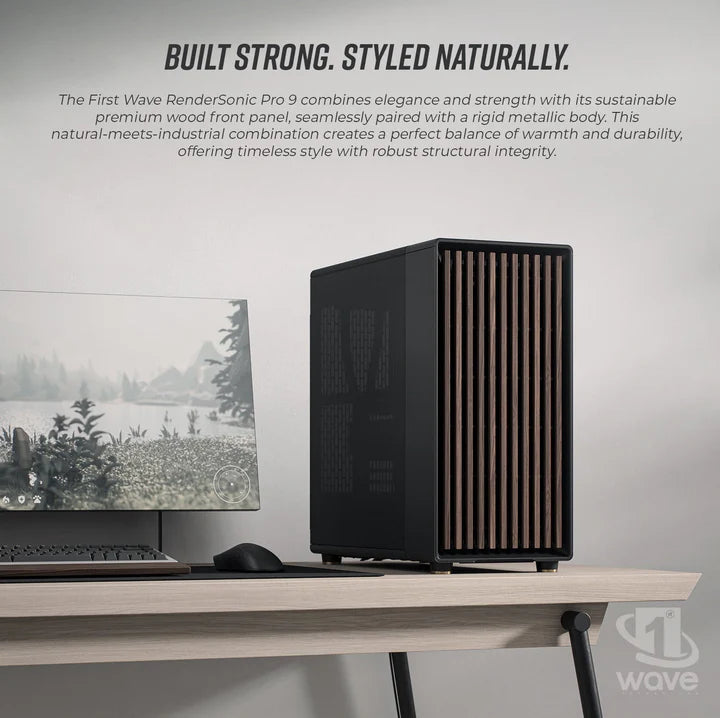 First Wave RenderSonic Pro 9 Workstation PC – Rendering Edition | AMD Ryzen 9 9950X | NVIDIA RTX 5080 16GB Graphics | WiFi | Windows 11 Pro | Professional Rendering Workstation | 2-Year Warranty
