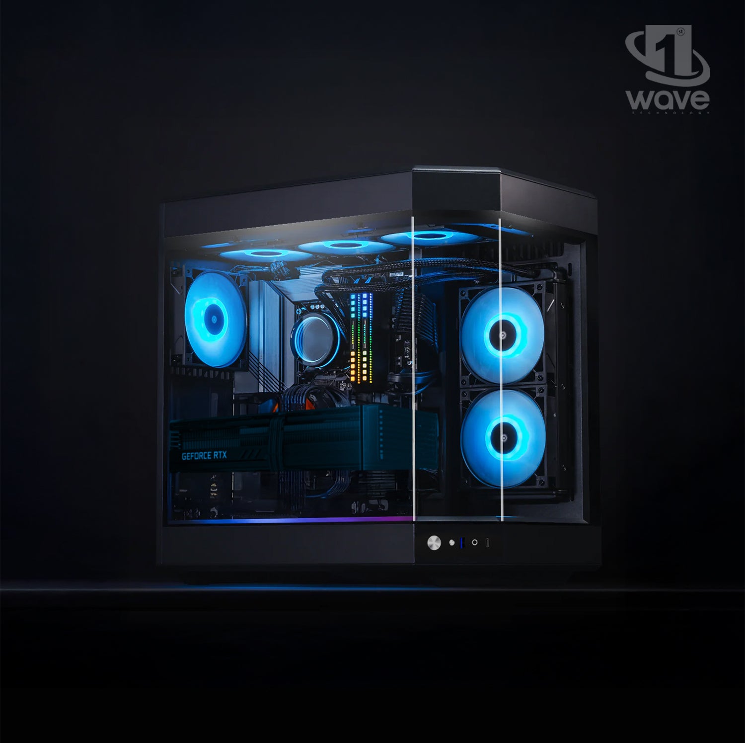 First Wave PhantomForce Gaming PC – Intel Core Ultra 9 - 285K, 12GB RTX 5070 Graphics, DDR5 RGB RAM, 1TB NVMe SSD, WiFi, ARGB Cooling, Windows 11 Pro, 2Y Warranty
