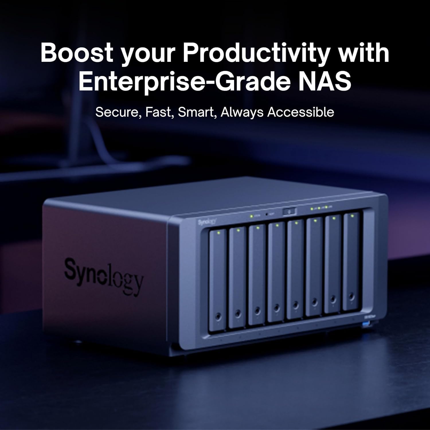 Synology DS1823xs+ 8-Bay NAS High-Speed Network Attached Storage with Expandable Scalable RAID Backup Server, Business & Enterprise File Storage – Includes 512GB External SSD