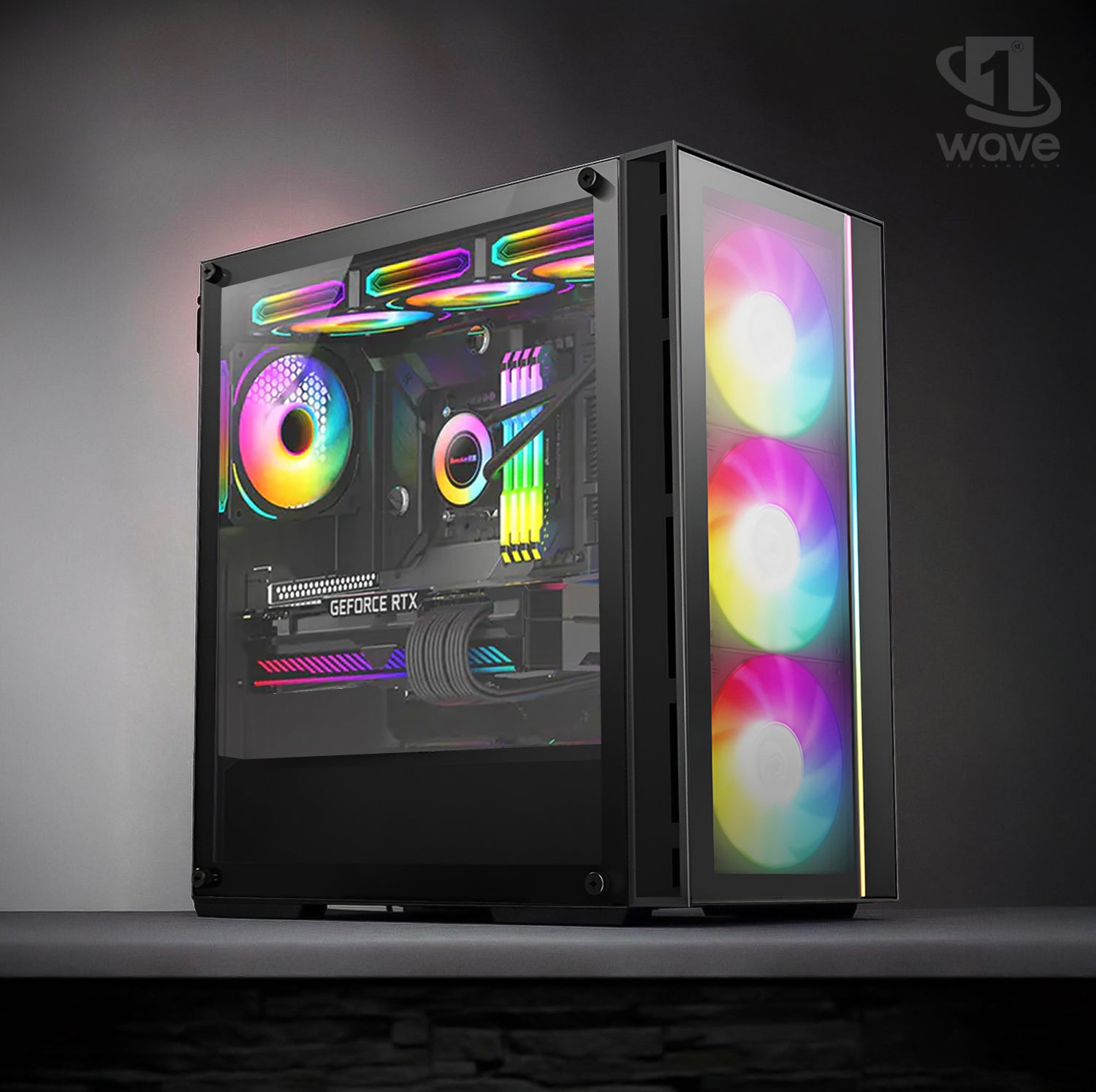 First Wave CycloneX Gaming PC – Intel Core Ultra 5 - 245KF, 16GB RTX 5060 Ti Graphics, DDR5 RGB RAM, 1TB NVMe SSD , WiFi, ARGB Cooling, Windows 11 Pro, 2Y Warranty