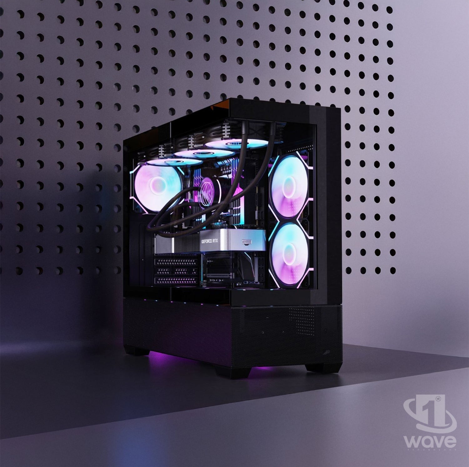 First Wave StormFangX Gaming PC – AMD Ryzen 7-9800X3D, RTX 5070 16GB Overclocked Graphics, DDR5 RGB RAM, 1TB NVMe SSD + 1TB SATA SSD, WiFi, ARGB Cooling, Windows 11 Pro, 2Y Warranty