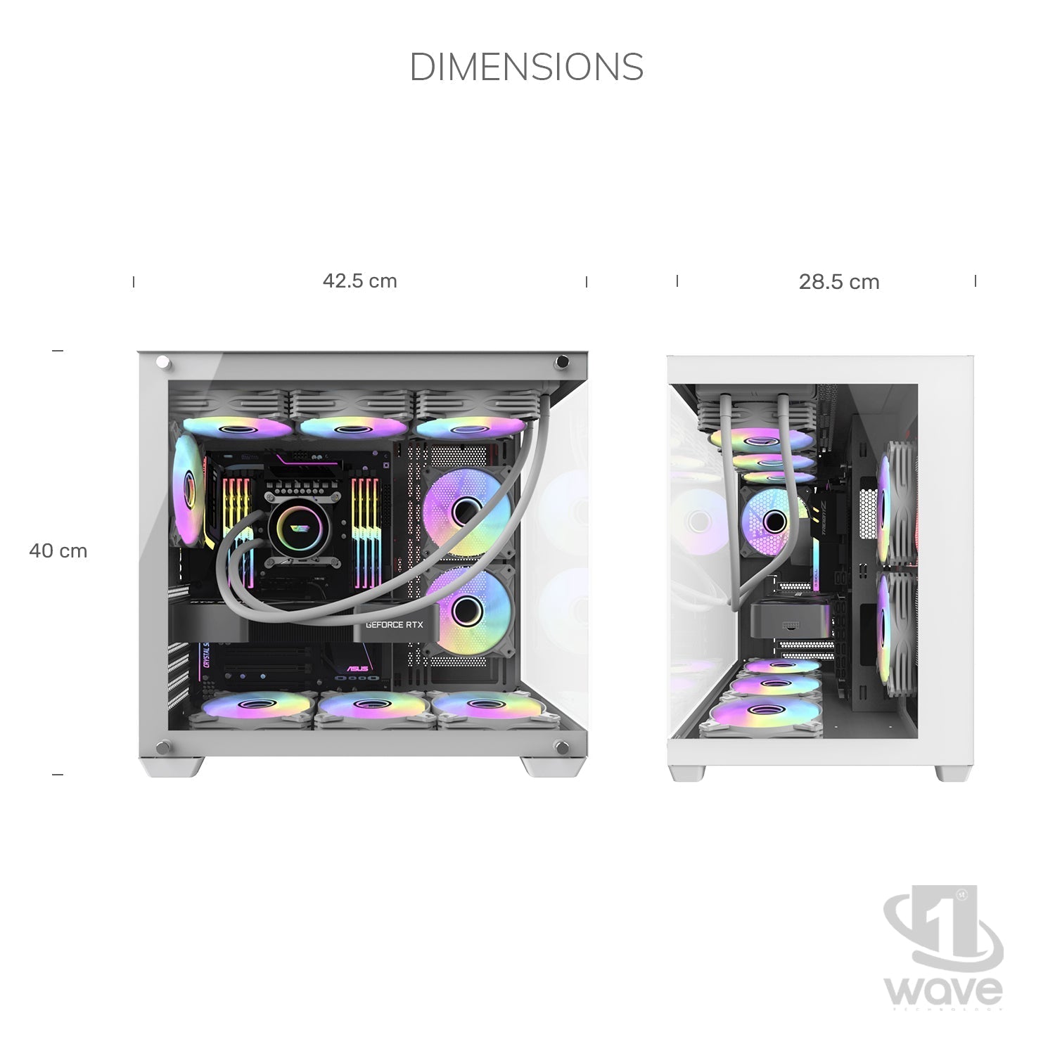 First Wave LumineX Gaming PC – Intel Core Ultra 7 - 265KF, 8GB RTX 5060 Graphics, DDR5 RGB RAM, 2TB SSD (1TB NVMe + 1TB SATA), WiFi, ARGB Cooling, Windows 11 Pro, 2Y Warranty