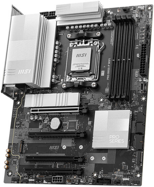 MSI PRO B850-P WIFI Motherboard – Intel B850 Chipset, Supports 14th/13th Gen Intel Core Processors, DDR5, PCIe 4.0, Wi-Fi 7, 2.5G LAN, USB 3.2 Gen 2, Lightning Gen 4 M.2, Extended Heatsink Design, EZ Debug LED, M.2 Shield Frozr