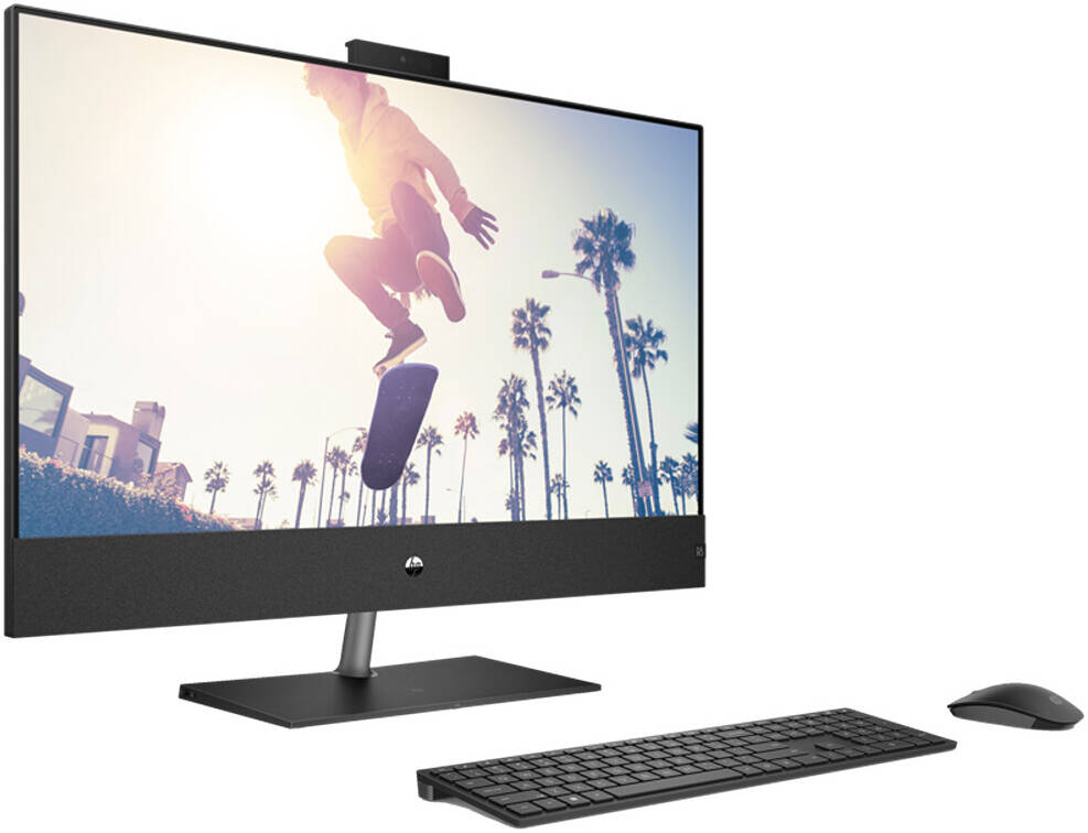 HP Pavilion 32-b1025nh All-In-One Desktop Computer, 32" QHD IPS Display, Intel Core i7-13700T, 16GB RAM, 1TB SSD, Intel UHD Graphics 770, HP 710 Wireless K/B & Mouse, FreeDOS, Black | A7DB0EA#BH5