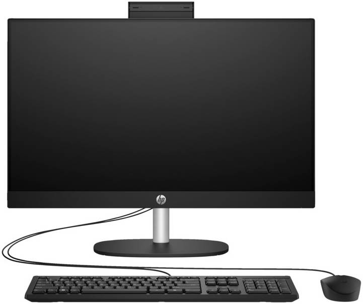 HP 24-cr1007nh All-in-One Desktop, 23.8" FHD Touch IPS Display, Intel Core Ultra 5 125U, 16GB RAM, 512GB SSD, Intel Graphics, HP 125 USB Black Wired K/B & Mouse, FreeDos, Black | A0CL9EA#BH5