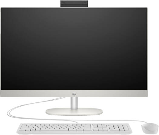 HP All-in-One 27-cr0154nh Desktop Computer, 27" FHD IPS Touch Display, Intel Core i7-1355U, 8GB RAM, 512GB SSD, Intel Iris Xe Graphics, FreeDOS, White | A99BMEA#BH5
