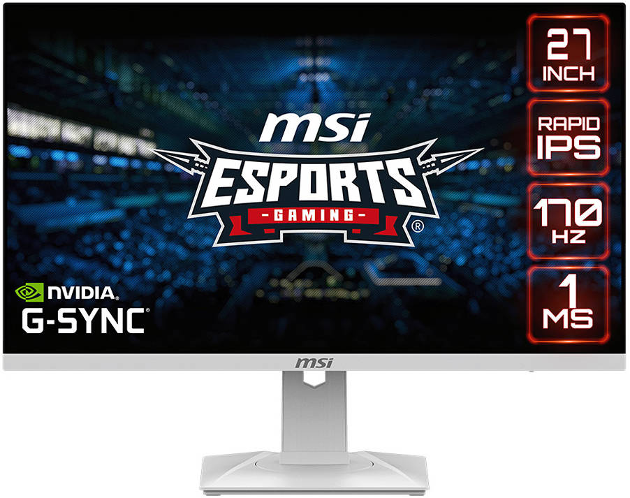 MSI G274QRFW – 27" 2K WQHD Gaming Monitor, 170Hz, 1ms Response, IPS Panel, AMD FreeSync, Low Motion Blur, White Design