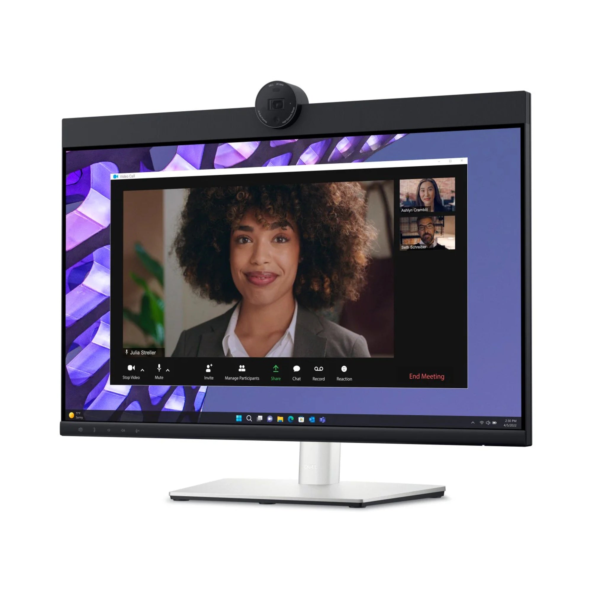 Dell P2424HEB Video Conferencing Monitor – 24" Full HD Display | Integrated Webcam | USB-C, HDMI, DisplayPort | Windows 11 Pro Compatible | 3-Year Warranty | Business Monitor Dell