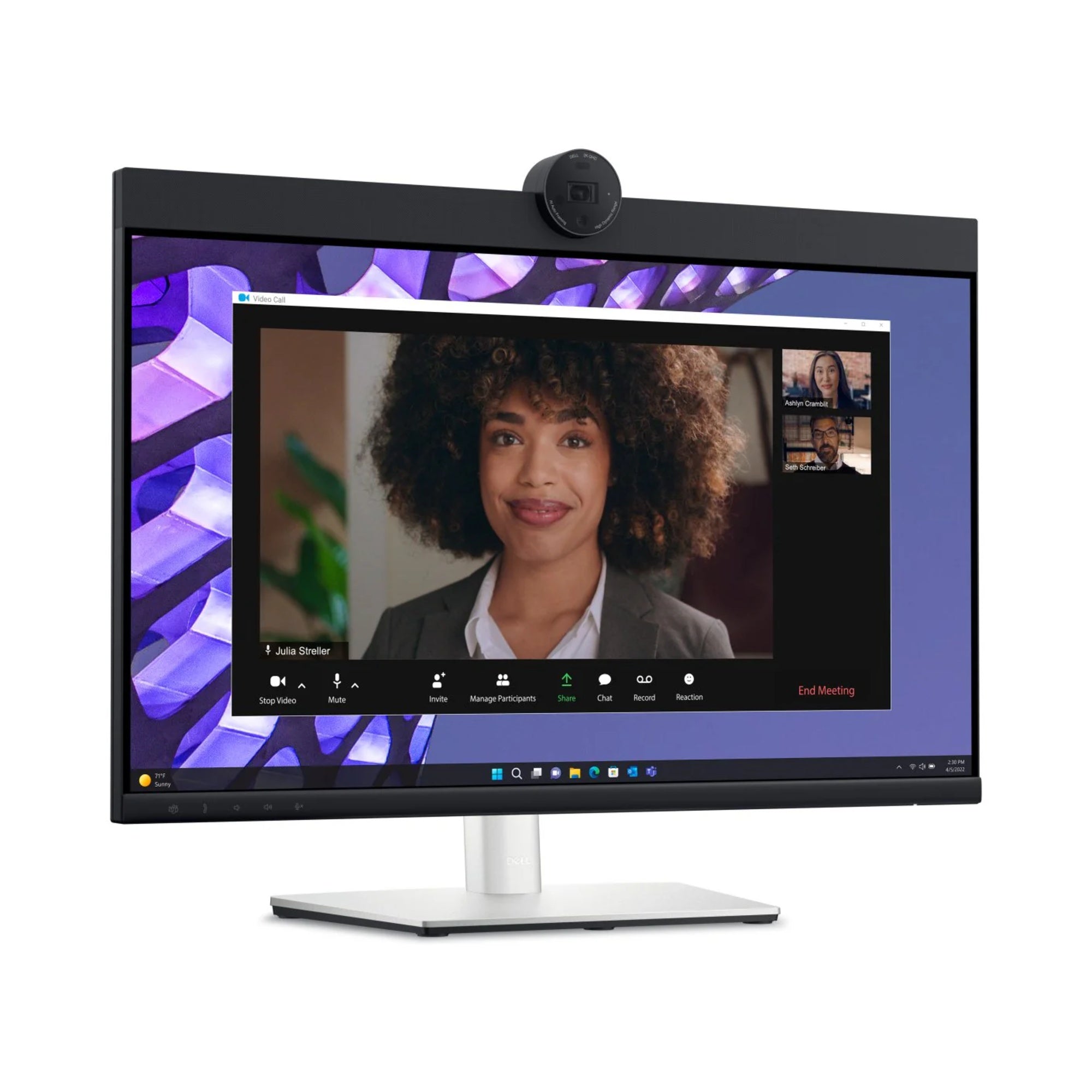 Dell P2424HEB Video Conferencing Monitor – 24" Full HD Display | Integrated Webcam | USB-C, HDMI, DisplayPort | Windows 11 Pro Compatible | 3-Year Warranty | Business Monitor Dell