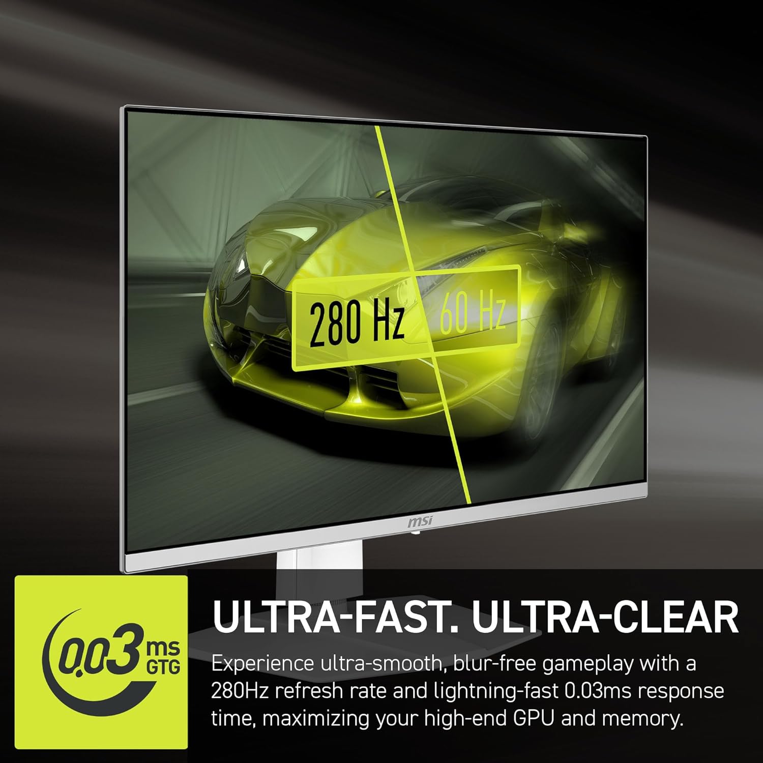 MSI MAG 272QPW QD-OLED X28 Gaming Monitor – 27" WQHD (2560×1440) QD-OLED | 280Hz | 0.03ms | HDR | G-SYNC Compatible | Flat Display MSI