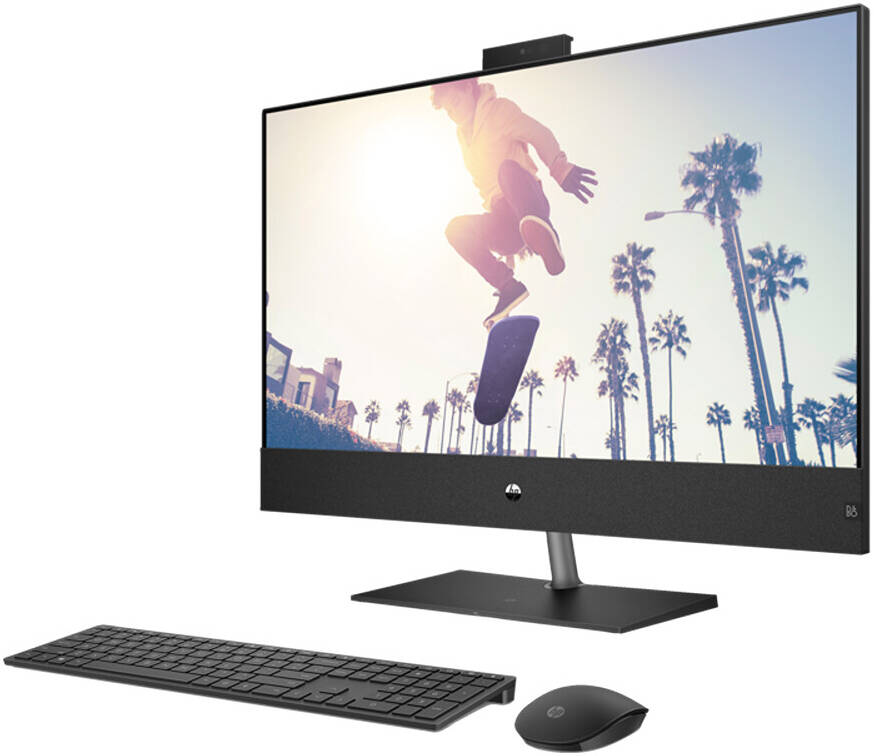 HP Pavilion 32-b1025nh All-In-One Desktop Computer, 32" QHD IPS Display, Intel Core i7-13700T, 16GB RAM, 1TB SSD, Intel UHD Graphics 770, HP 710 Wireless K/B & Mouse, FreeDOS, Black | A7DB0EA#BH5