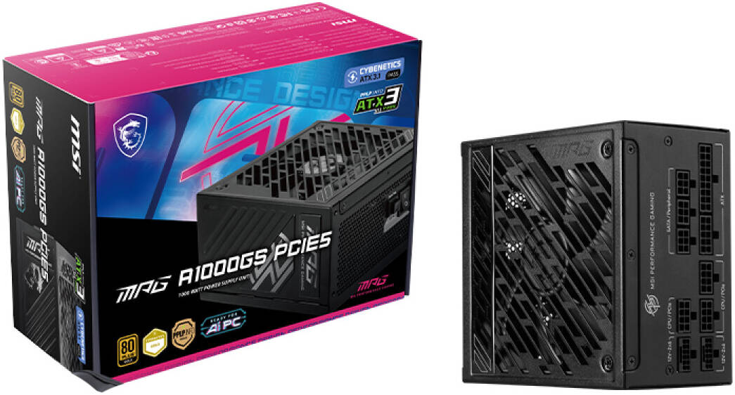 MSI MPG A1000GS PCIe5 – 1000W Fully Modular ATX Power Supply, 80 PLUS Gold Certified, PCIe5 Compatible, Quiet Operation, High-Performance PSU for Gaming & Workstations