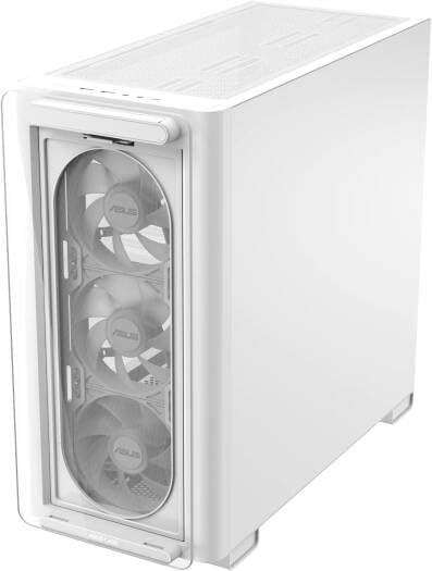 ASUS A23 Plus Mid-Tower PC Case – White with Tempered Glass & ARGB Fans, ATX / Micro-ATX / Mini-ITX Compatible