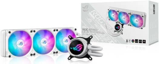 ASUS TUF Gaming LC III 360 ARGB White AIO Cooler – 3-in-1 Fans, 2.8" LCD Display, Addressable RGB