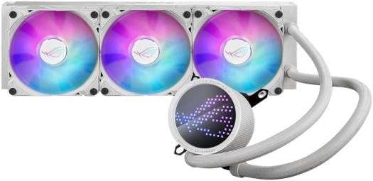 ASUS ROG RYUO III 360 ARGB White AIO Cooler – Asetek Pump, EMMA Display, Addressable RGB, Aura Sync Compatible