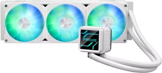ASUS Prime LC 360 ARGB White AIO Cooler – 3-in-1 Fans, Replaceable Length Tubing, High-Performance Liquid Cooling