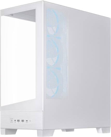 ASUS A31 Plus Mid-Tower PC Case – White with Tempered Glass & ARGB Fans, ATX / Micro-ATX / Mini-ITX Compatible
