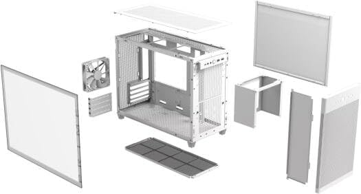 ASUS Prime AP201 Mid-Tower PC Case – Tempered Glass, White, ATX / Micro-ATX / Mini-ITX Compatible